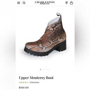 Charleston Shoe Company Upper Monteray Boot (python)